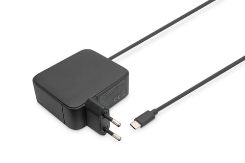 ⁨Ładowarka sieciowa zasilacz 1x USB-C PD 3.0 max. 100W GaN zintegrowany kabel 1,2m Czarna⁩ w sklepie Wasserman.eu