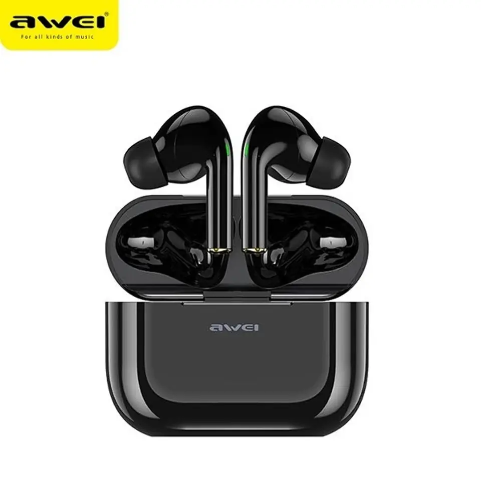 ⁨AWEI słuchawki Bluetooth 5.0 T29 TWS + stacja dokująca czarny/black⁩ w sklepie Wasserman.eu