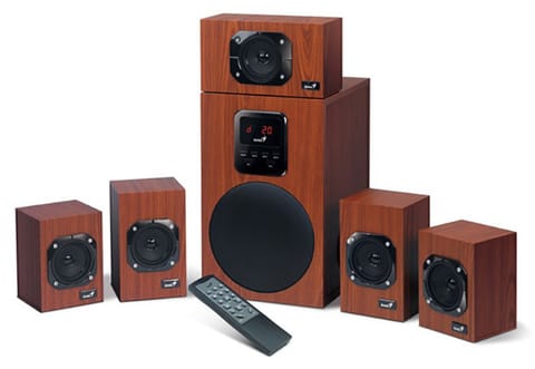 ⁨Genius Speakers SW-HF 5.1 4800 v2, 5.1, 125W, brown, remote control, home cinema, 3.5 mm jack, 40Hz~20kHz⁩ at Wasserman.eu