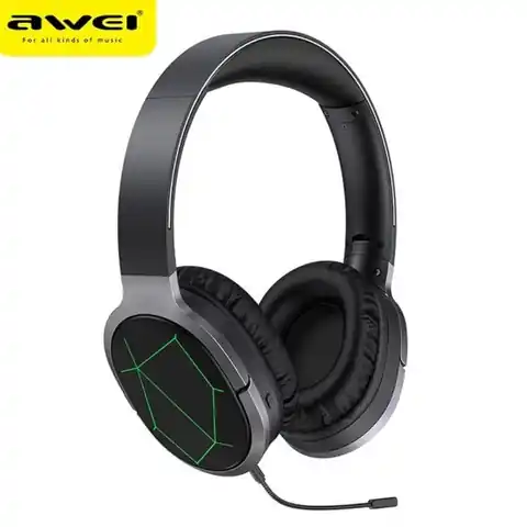 ⁨AWEI słuchawki gaming Bluetooth A799BL nauszne gamingowe z mikrofonem czarny/black⁩ w sklepie Wasserman.eu