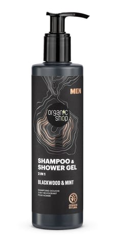 ⁨Shampoo-gel 2in1 Blackwood and Mint 280 ml ORGANIC SHOP MEN⁩ at Wasserman.eu