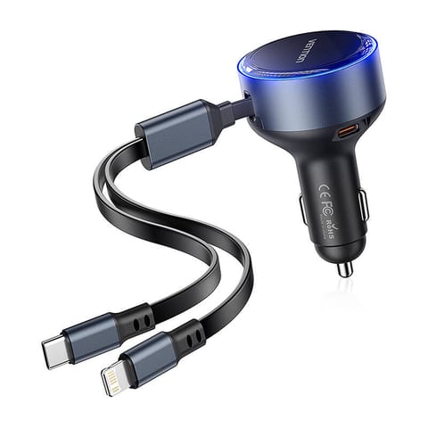 ⁨Ładowarka samochodowa Vention FFOB0 USB-C + kabel USB-C/Lightning 30W⁩ w sklepie Wasserman.eu