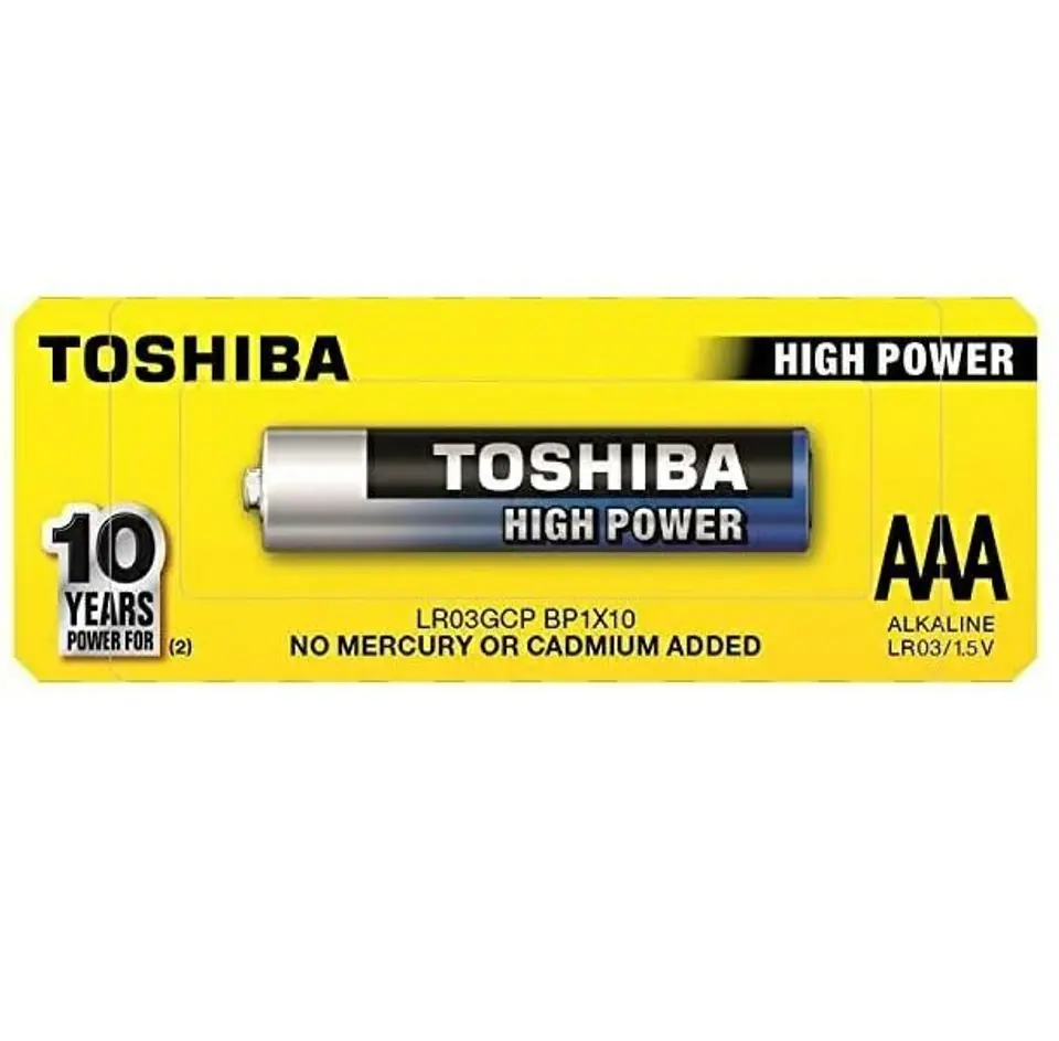 ⁨Bateria alkaliczna LR03 / AAA 1,5V HIGH POWER LR03GCP BP-1X10 /sticker 10szt./⁩ w sklepie Wasserman.eu