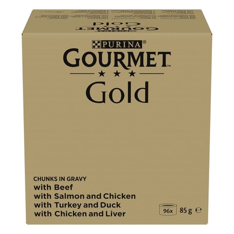 ⁨PURINA GOURMET GOLD Pieces in sauce Mix of 4 flavors - wet cat food - 96x85g⁩ at Wasserman.eu