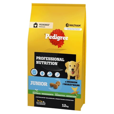 ⁨PEDIGREE Professional Nutrition Junior with poultry and vegetables, medium and large breeds - dry dog food - 12 kg⁩ at Wasserman.eu