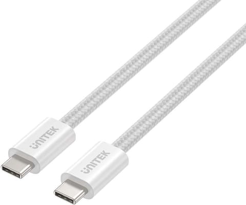 ⁨Kabel zwijany magnetycznie Unitek USB C PD 100W biały 1m⁩ w sklepie Wasserman.eu