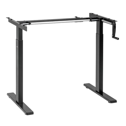 ⁨Biurko Maclean, ręczna regulacja wysokości, bez blatu, do pracy stojąco siedzącej, max 60 kg, max wys 120cm, MC-790NB⁩ w sklepie Wasserman.eu