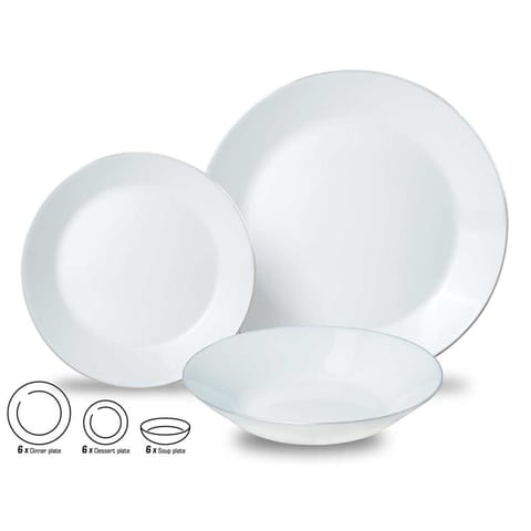 ⁨KOMPLET OBIADOWY OPAL DLA 6 OSÓB 18 ELEM. KINGHOFF KH-1877⁩ w sklepie Wasserman.eu