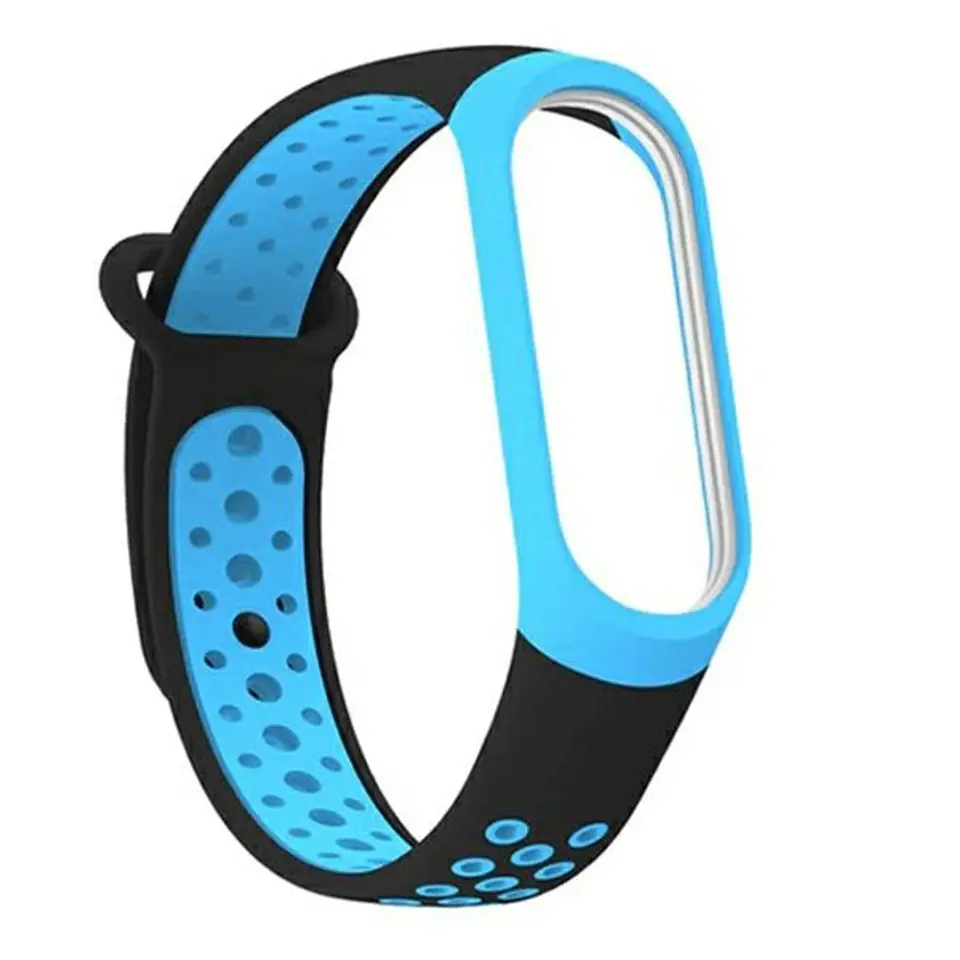 ⁨Beline pasek Mi Band 3/4 design czarno-niebieski/black-blue⁩ w sklepie Wasserman.eu