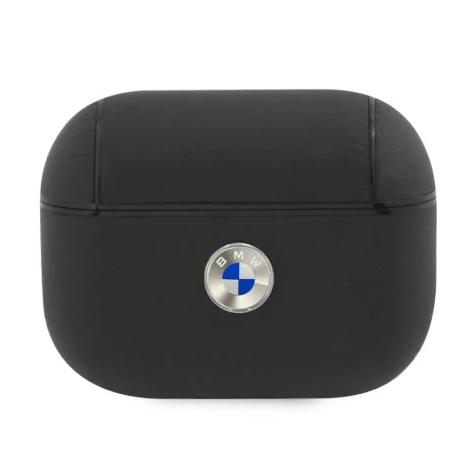 ⁨BMW BMAPSSLBK AirPods Pro cover black/black Geniune Leather Silver Logo⁩ at Wasserman.eu