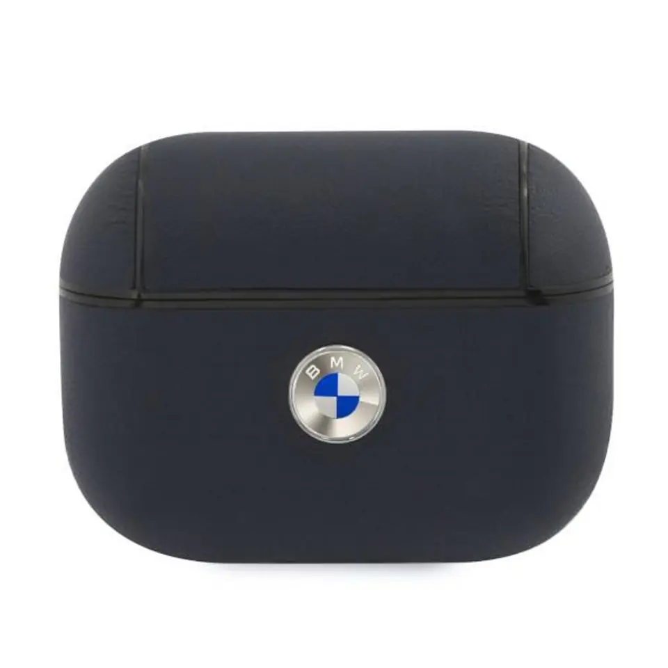 ⁨BMW BMAPSSLNA AirPods Pro cover navy blue/navy Geniune Leather Silver Logo⁩ at Wasserman.eu