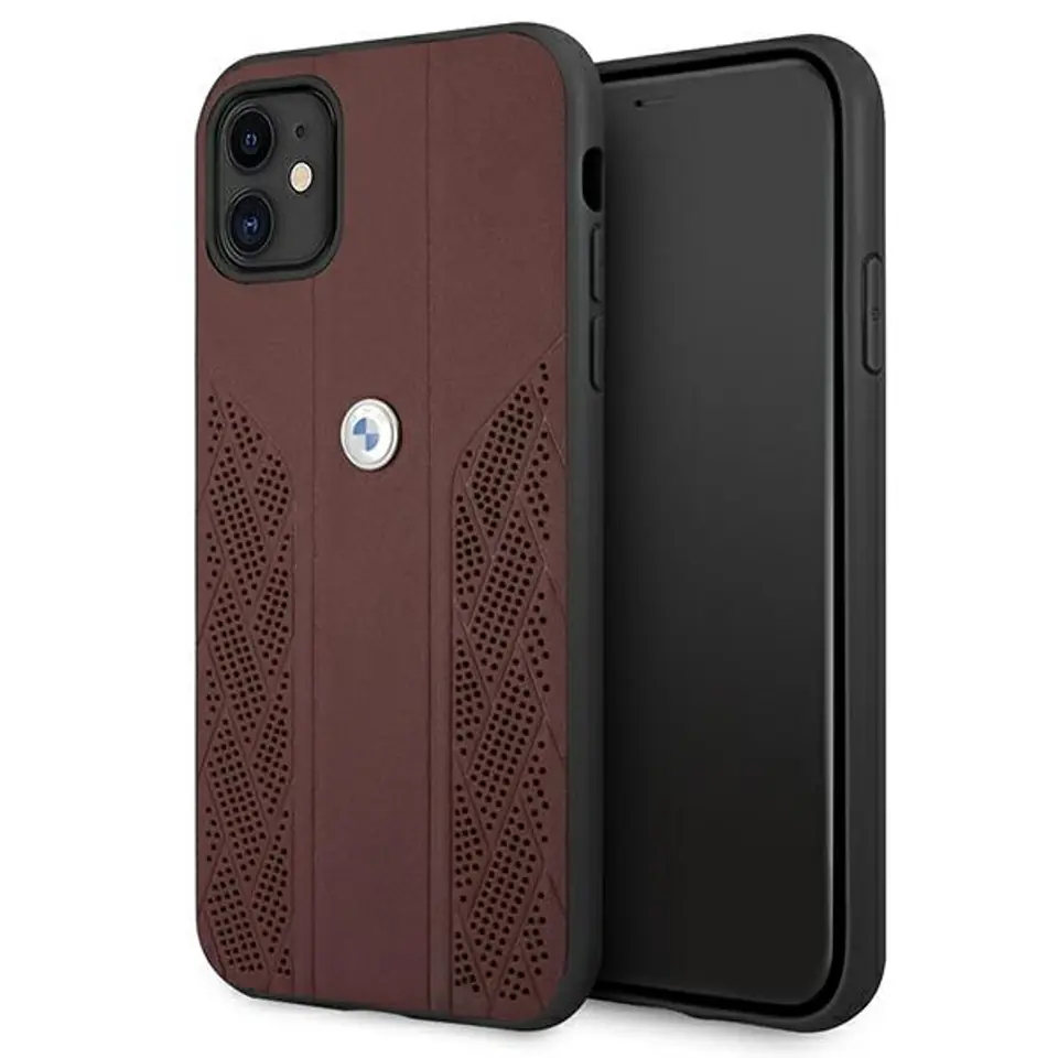 ⁨BMW Case BMHCN61RSPPR iPhone 11 6,1" red/red hardcase Leather Curve Perforate⁩ at Wasserman.eu