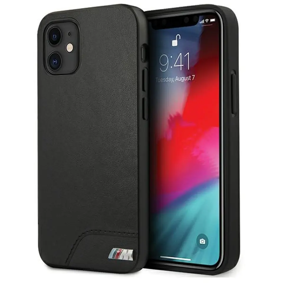 ⁨Etui BMW BMHCP12SMHOLBK iPhone 12 mini 5,4" czarny/black hardcase M Collection Smooth PU⁩ w sklepie Wasserman.eu