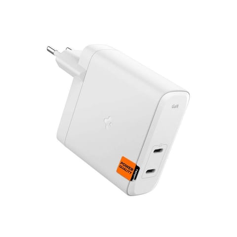 ⁨Ładowarka sieciowa SPIGEN ArcStation Pro GaN-1402, 2x USB-C, 140W biała⁩ w sklepie Wasserman.eu