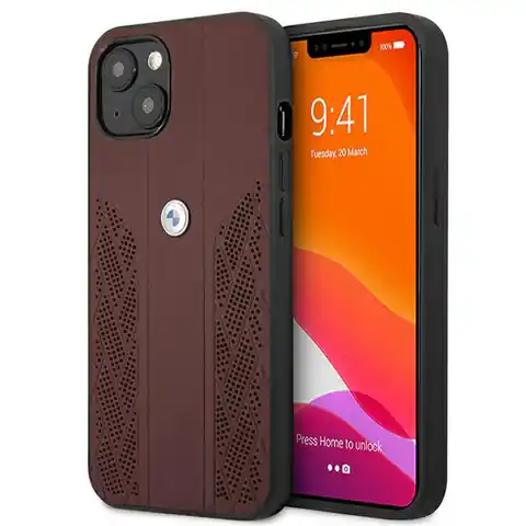 ⁨BMW Case BMHCP13SRSPPR iPhone 13 mini 5,4" red/red hardcase Leather Curve Perforate⁩ at Wasserman.eu