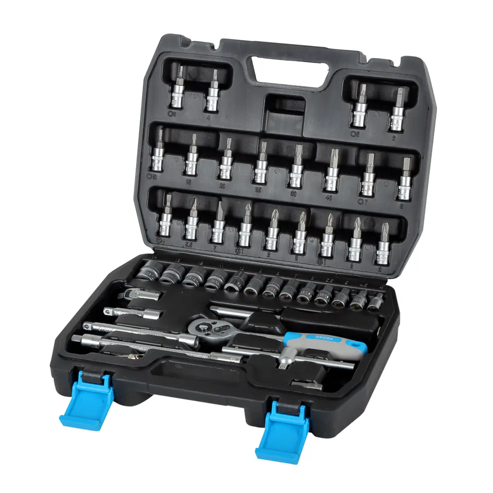 ⁨Set of 46 pcs of sockets and tips 1/4'', 4-14mm⁩ at Wasserman.eu