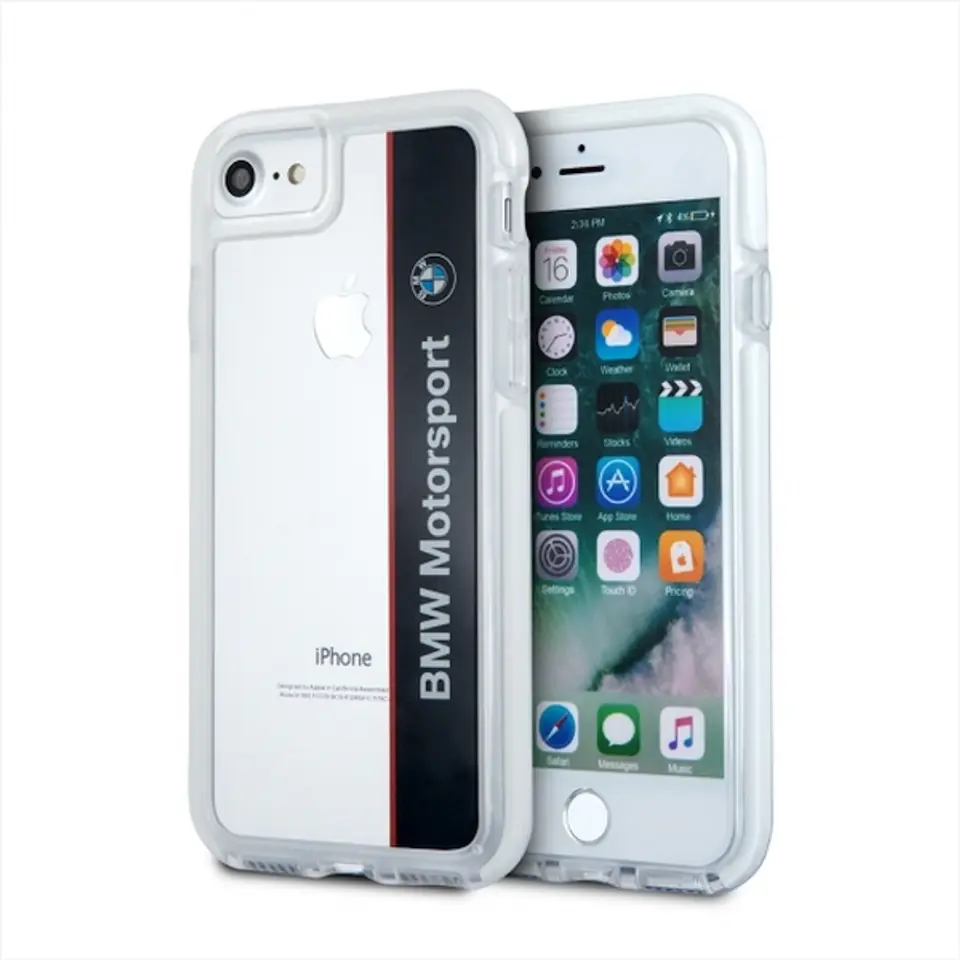 ⁨Etui hardcase BMW BMHCP7SPVNA iPhone 7 /8/SE 2020 /  SE 2022 transparent navy SHOCKPROOF⁩ w sklepie Wasserman.eu