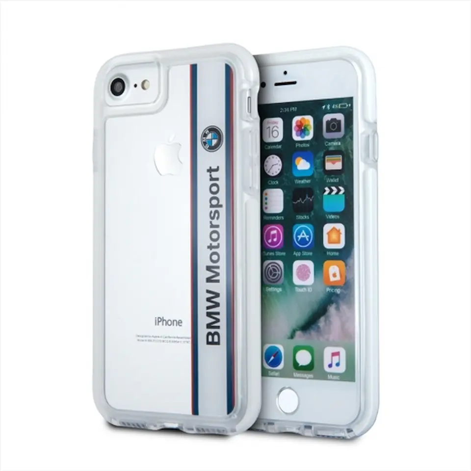 ⁨Etui hardcase BMW BMHCP7SPVWH iPhone 7 transparent white SHOCKPROOF⁩ w sklepie Wasserman.eu