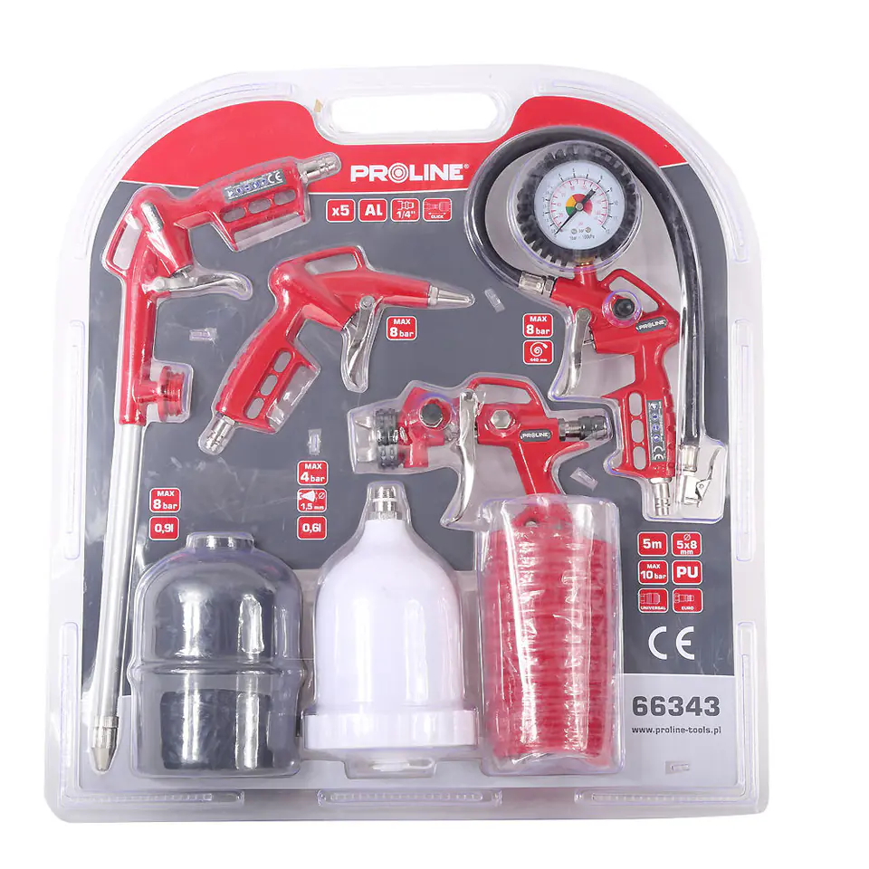 ⁨Set of air guns with hose 5 pcs, proline, ce⁩ at Wasserman.eu