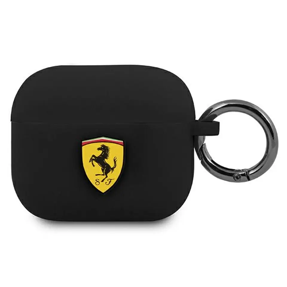 ⁨Ferrari FEA3SILBK AirPods 3 cover black/black Silicone⁩ at Wasserman.eu