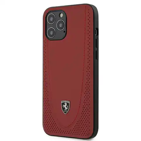 ⁨Ferrari FEOGOHCP12LRE iPhone 12 Pro Max 6,7" czerwony/red hardcase Off Track Perforated⁩ w sklepie Wasserman.eu