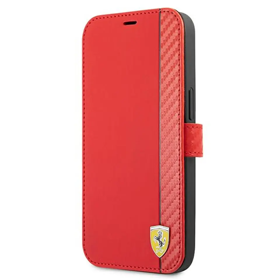 ⁨Ferrari FESAXFLBKP13LRE iPhone 13 Pro / 13 6,1" czerwony/red book On Track Carbon Stripe⁩ w sklepie Wasserman.eu