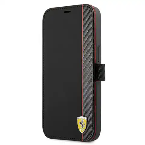 ⁨Ferrari FESAXFLBKP13SBK iPhone 13 mini 5.4" black/black book On Track Carbon Stripe⁩ at Wasserman.eu