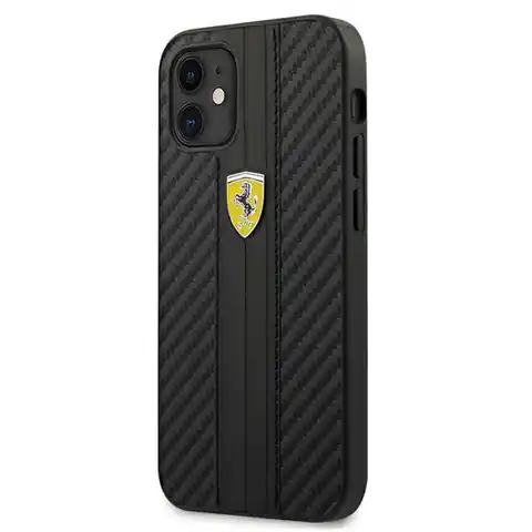 ⁨Ferrari FESNECHCP12SBK iPhone 12 mini 5,4" czarny/black hardcase On Track PU Carbon⁩ w sklepie Wasserman.eu