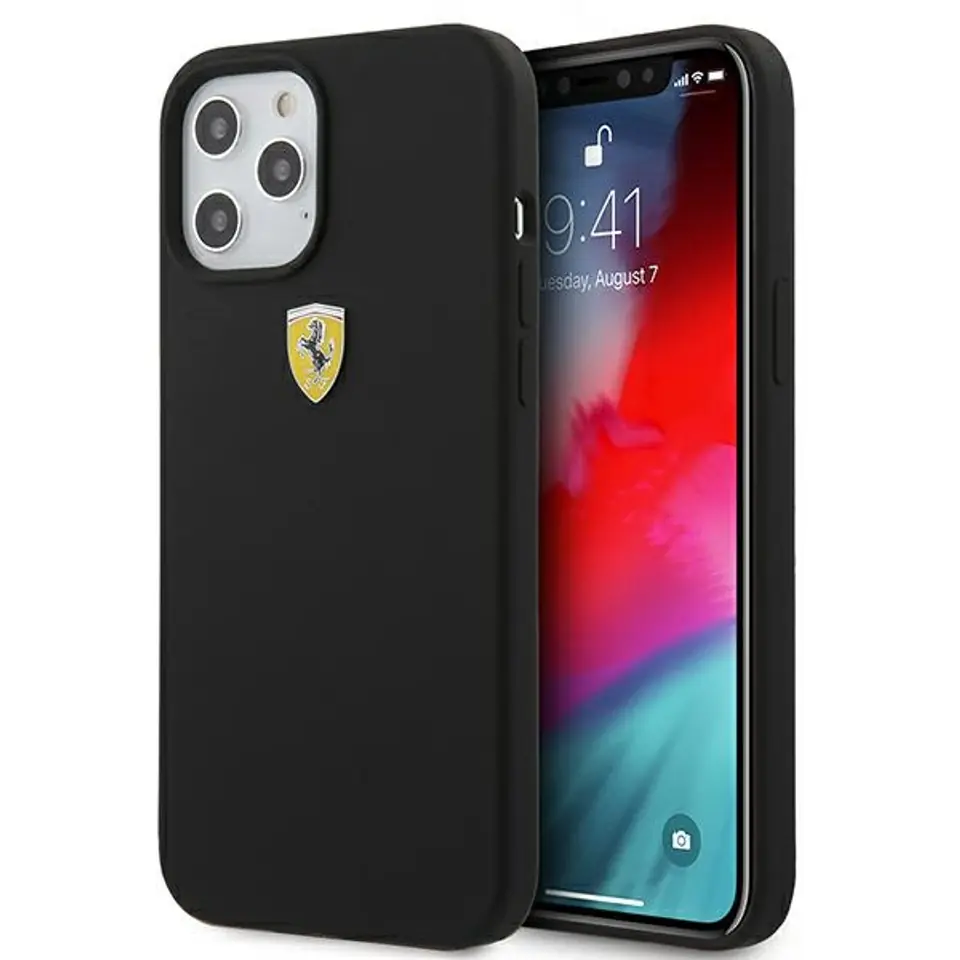 ⁨Ferrari FESSIHCP12LBK iPhone 12 Pro Max 6.7" black/black hardcase On Track Silicone⁩ at Wasserman.eu