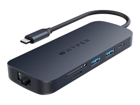 ⁨HyperDrive Next 8 Port USB-C Hub z 140W | Porty Ethernet LAN (RJ-45) 1 | Ilość portów HDMI 1⁩ w sklepie Wasserman.eu