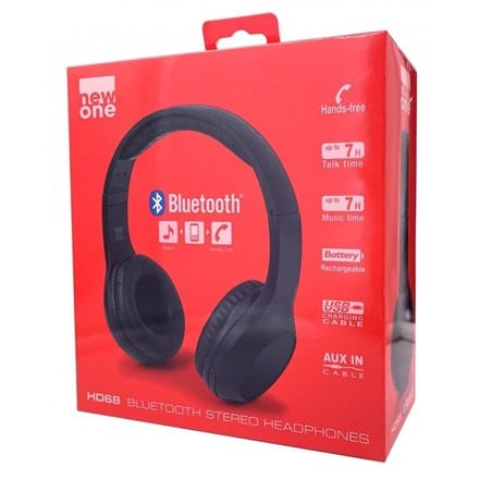 ⁨New-One | HD 68 | Słuchawki | Bezprzewodowe | Bluetooth | Czarne⁩ w sklepie Wasserman.eu