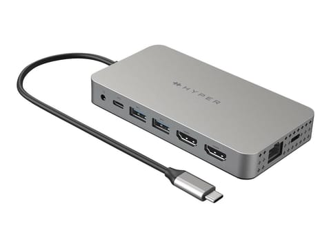 ⁨Uniwersalna Stacja Dokująca HyperDrive USB-C 10w1 z Podwójnym HDMI i Portami Ethernet LAN (RJ-45) 1 | Ilość Portów HDMI 2⁩ w sklepie Wasserman.eu