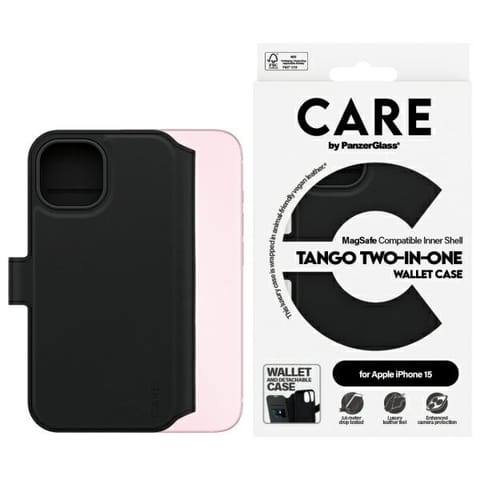 ⁨CARE by PanzerGlass Feature Tango 2in1    Wallet iPhone 15 6.1" MagSafe czarny/black 1159⁩ w sklepie Wasserman.eu