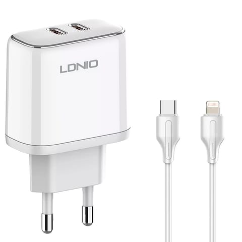 ⁨Ładowarka z kablem Licencja Apple MFI 35W 2x USB-C⁩ w sklepie Wasserman.eu