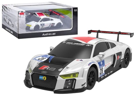 ⁨Auto R/C 1:24 Zdalnie Sterowane Sportowe AUDI R8 LMS Biało-Czarne⁩ w sklepie Wasserman.eu