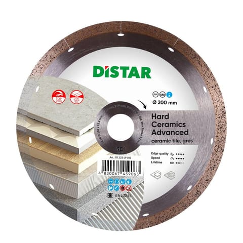 ⁨DISTAR HARD CERAMICS ADVANCED DIAMOND BLADE 200 x 1.3 x 10 x 25.4⁩ at Wasserman.eu