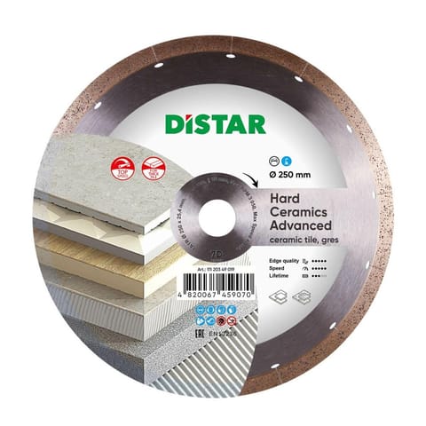 ⁨DISTAR HARD CERAMICS ADVANCED DIAMOND BLADE 250 x 1.5 x 10 x 25.4⁩ at Wasserman.eu