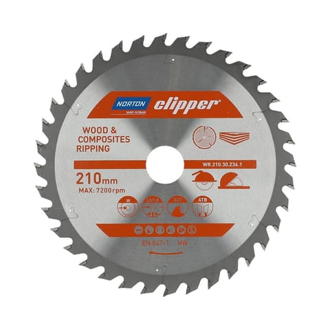 ⁨NORTON CIRCULAR SAW BLADE 210mm x 30mm x 36z WOOD & ATB COMPOSITES (2.8 / 1.8)⁩ at Wasserman.eu