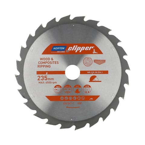 ⁨NORTON CIRCULAR SAW BLADE 235mm x 30mm x 24z WOOD & ATB COMPOSITES (2.8 / 1.8)⁩ at Wasserman.eu