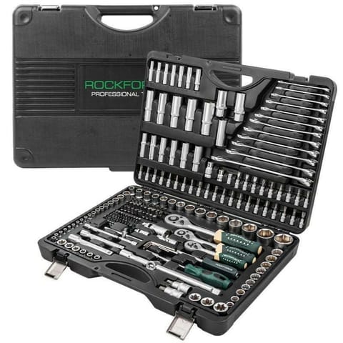 ⁨ROCKFORCE WRENCH SET 216 + 3pcs. 1/2" 3/8" 1/4"⁩ at Wasserman.eu