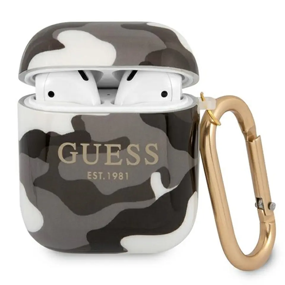 ⁨Guess GUA2UCAMG AirPods cover black/black Camo Collection⁩ at Wasserman.eu