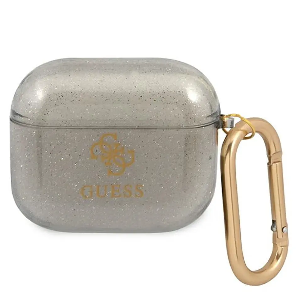 ⁨Guess GUA3UCG4GK AirPods 3 cover czarny/black Glitter Collection⁩ w sklepie Wasserman.eu