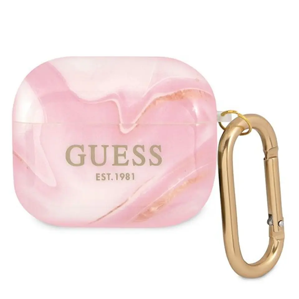 ⁨Guess GUA3UNMP AirPods 3 cover różowy/pink Marble Collection⁩ w sklepie Wasserman.eu