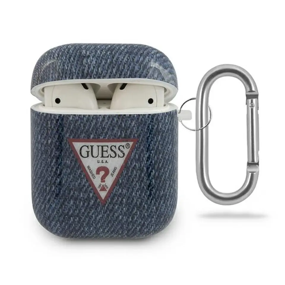 ⁨Guess GUACA2TPUJULDB AirPods cover navy/dark blue Jeans Collection⁩ at Wasserman.eu