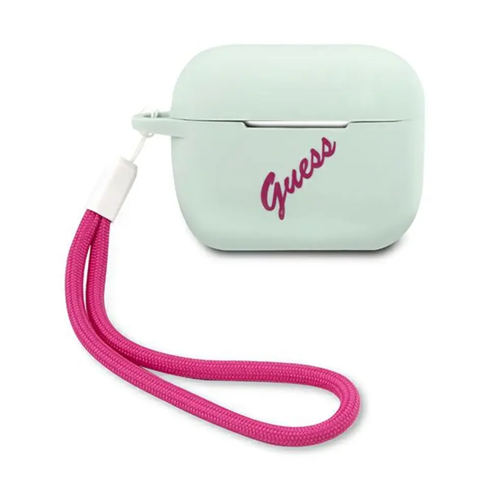 ⁨Guess GUACAPLSVSBF AirPods Pro cover blue fuchsia/blue fuschia Silicone Vintage⁩ at Wasserman.eu