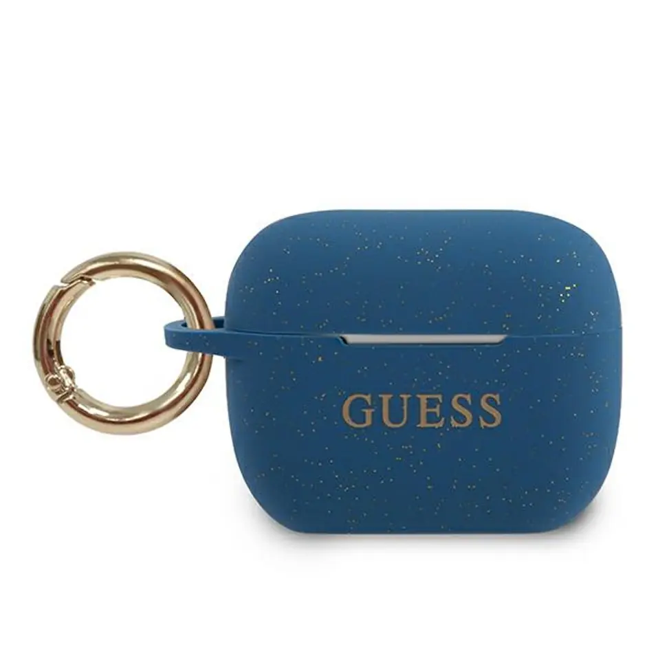 ⁨Guess GUACAPSILGLBL AirPods Pro cover blue/blue Silicone Glitter⁩ at Wasserman.eu