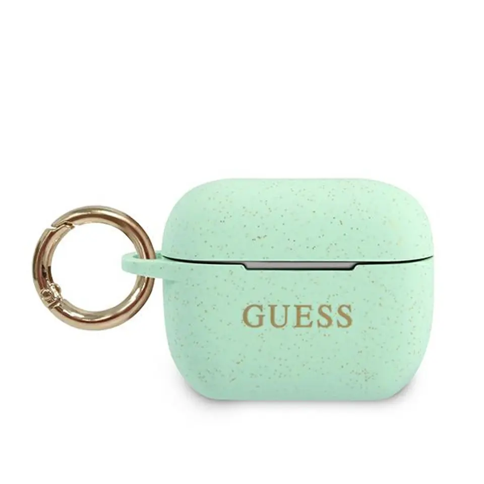 ⁨Guess GUACAPSILGLGN AirPods Pro cover zielony/green Silicone Glitter⁩ w sklepie Wasserman.eu