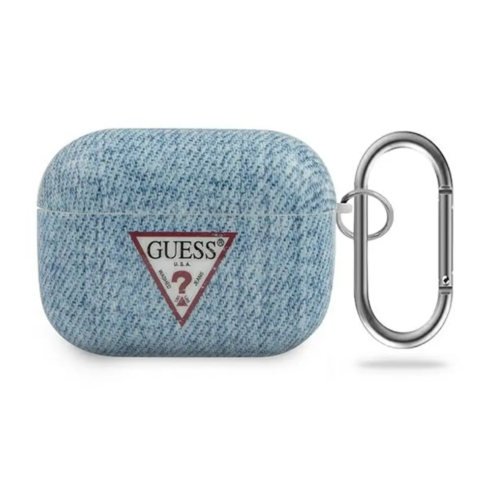 ⁨Guess GUACAPTPUJULLB AirPods Pro cover niebieski/light blue Jeans Collection⁩ w sklepie Wasserman.eu