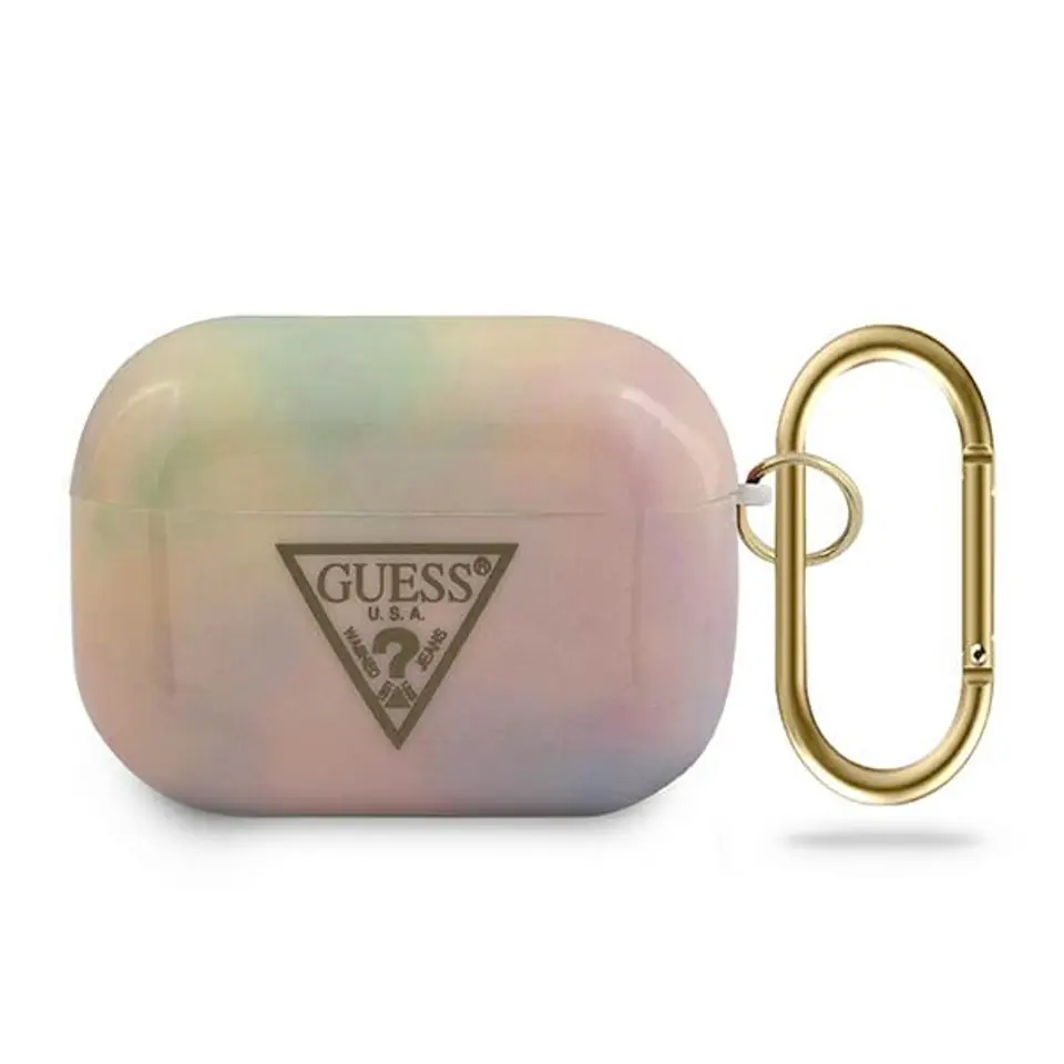 ⁨Guess GUACAPTPUMCGG01 AirPods Pro cover różowy/pink Tie & Dye Collection⁩ w sklepie Wasserman.eu