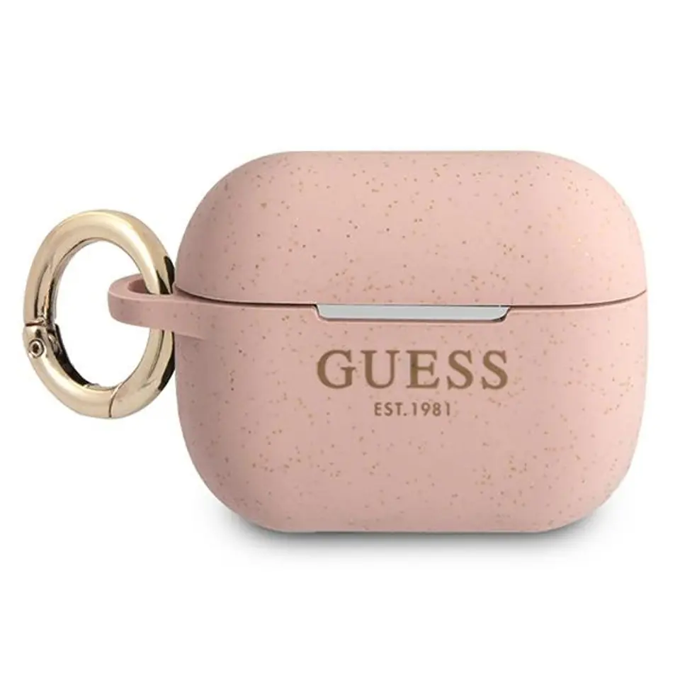 ⁨Guess GUAPSGGEP AirPods Pro cover różowy/pink Silicone Glitter⁩ w sklepie Wasserman.eu